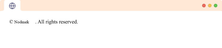 HTML Footer element with an copyright details