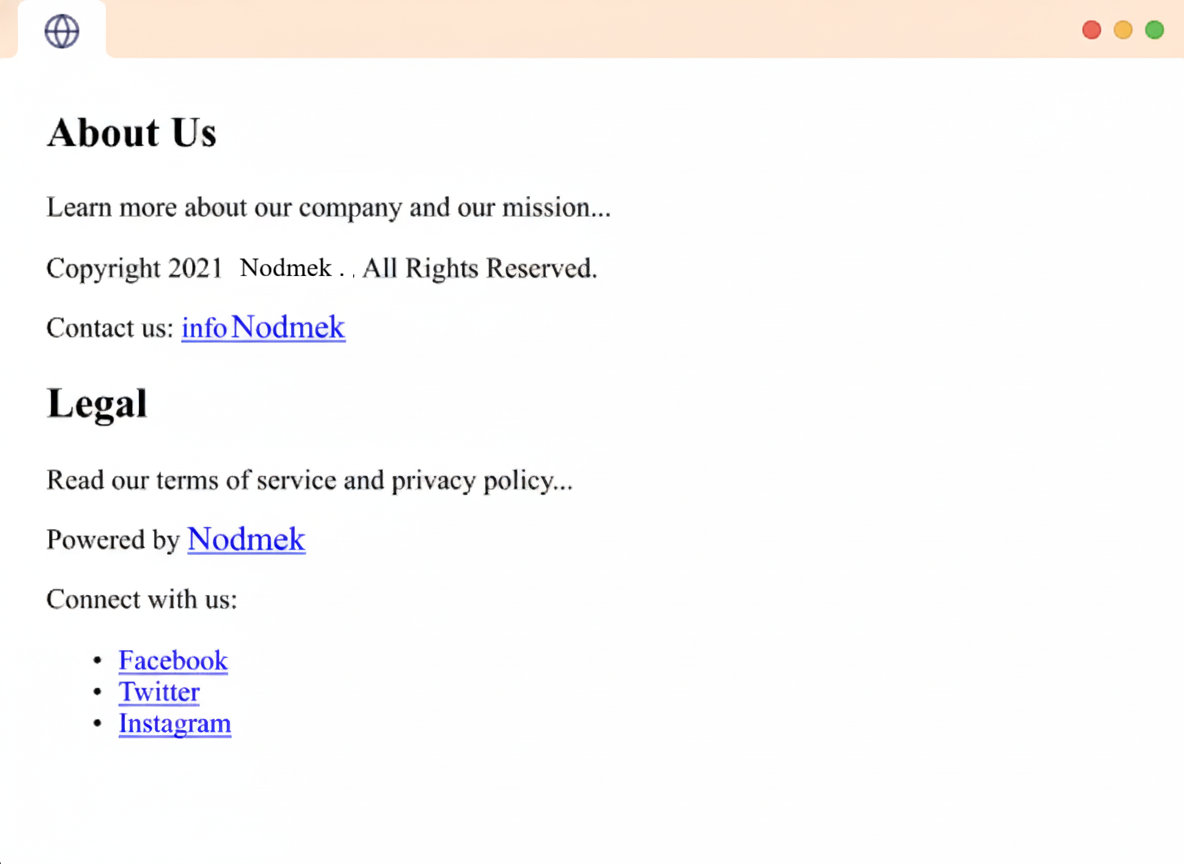 Multiple footer elements within sections 