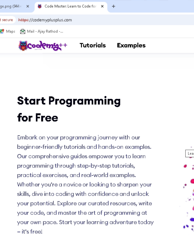 Example of an interactive webpage